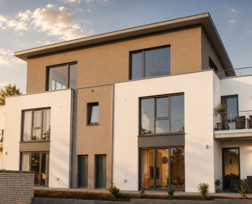Moderne Altersvorsorge im Bauhausstil Rückseite