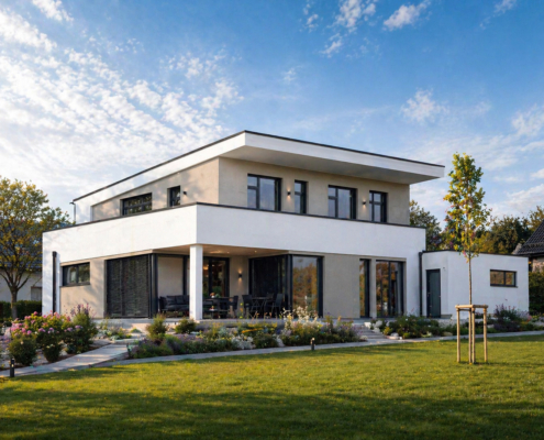 Kleine Traufe – großer Ausblick Gartenansicht
